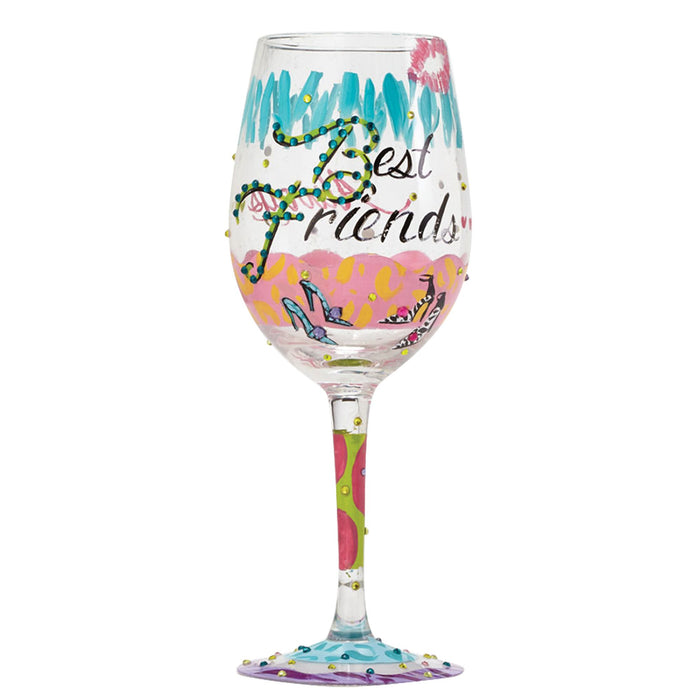 Lolita Best Friends Always Hand Painted Wine Glass Gift