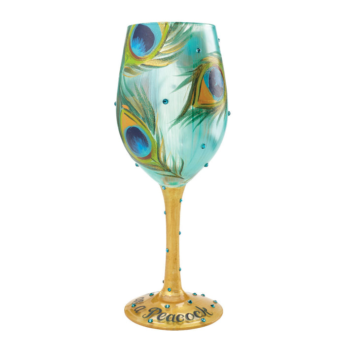 Wine Glass Pretty As A Peacock