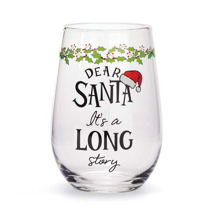 Dear Santa Story Wine Glass