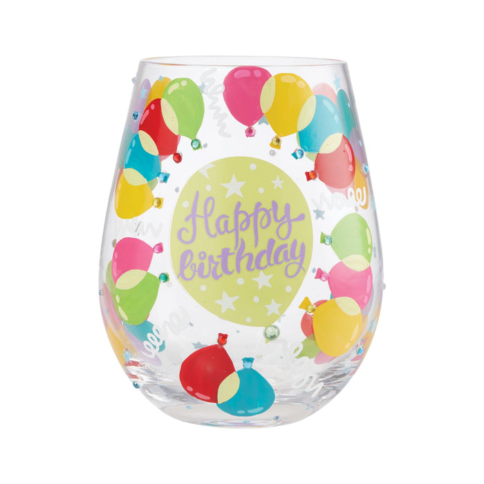 Balloons Stemless Wine Glass