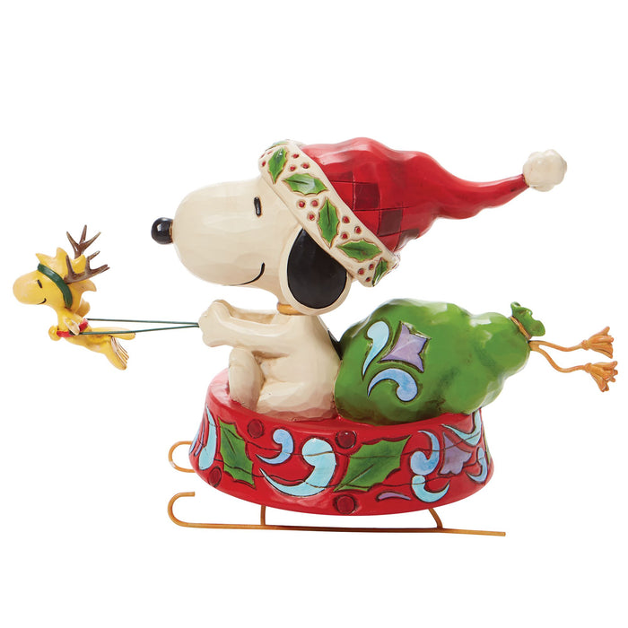 Santa Snoopy in Dog Bowl Sled