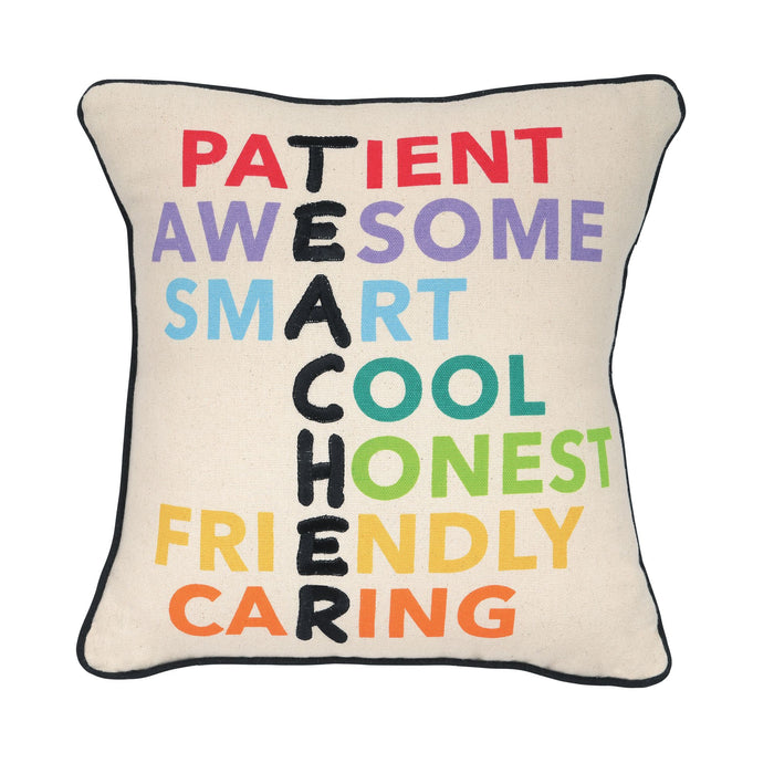 TEACHER ANAGRAM PILLOW