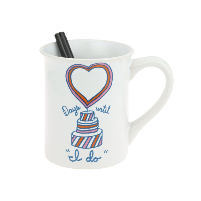 DRY ERASE WEDDIN MUG WITH PEN