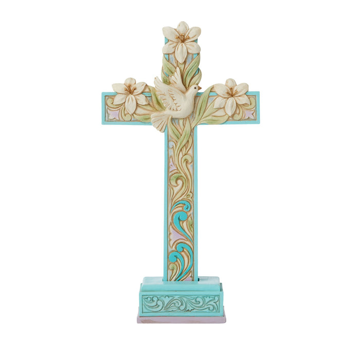 Cross with Lilies and Dove