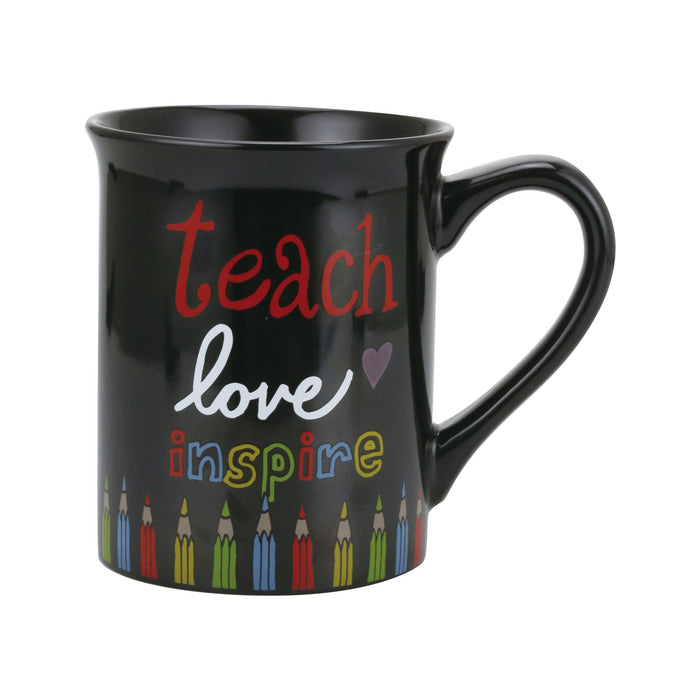 TEACH LOVE INSPIRE BLACK MUG