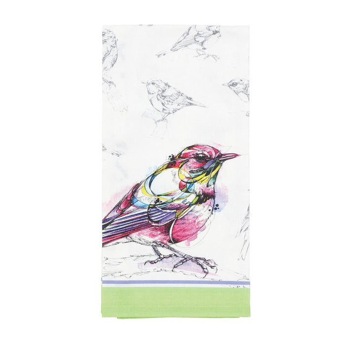 Magenta Bird Tea Towel