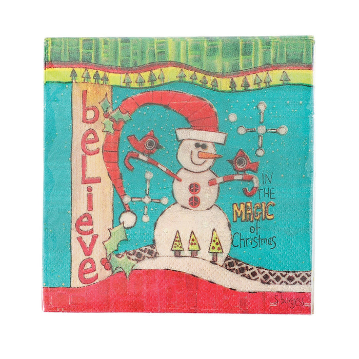 Snowman Cocktail Napkin