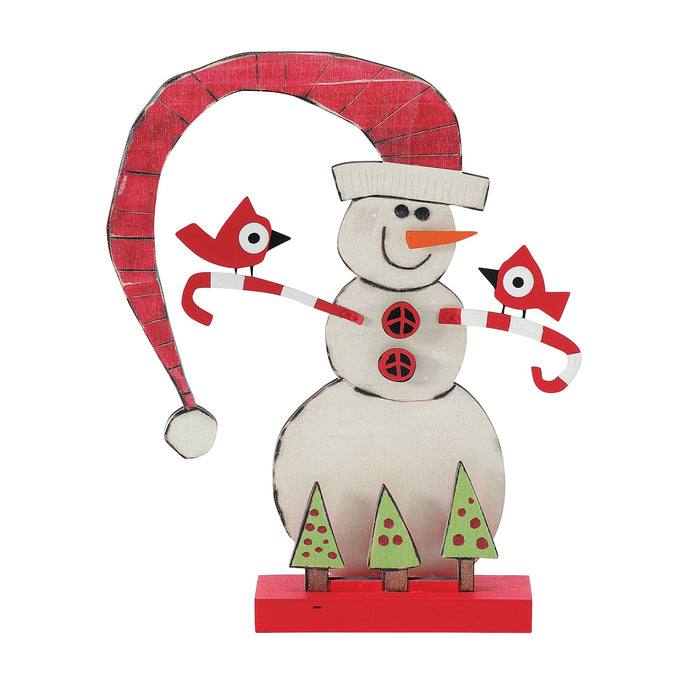 Candycane Snowman Decor