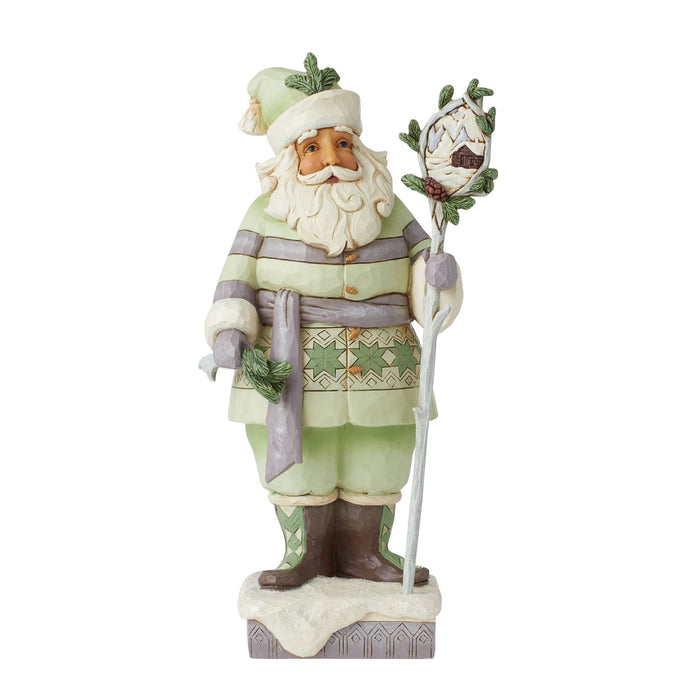 White Woodland Santa w/Staff