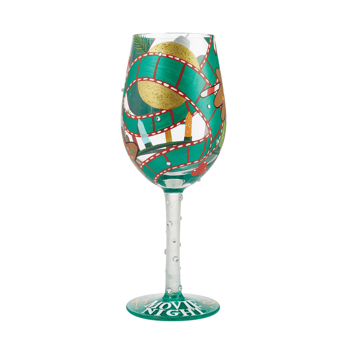 Holiday Movie Night Wine Glass