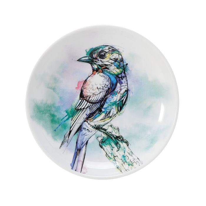 Teal Bird Appetizer Plate