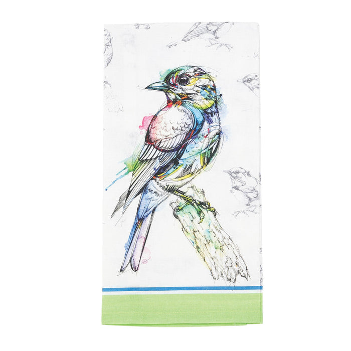 Teal Bird Tea Towel