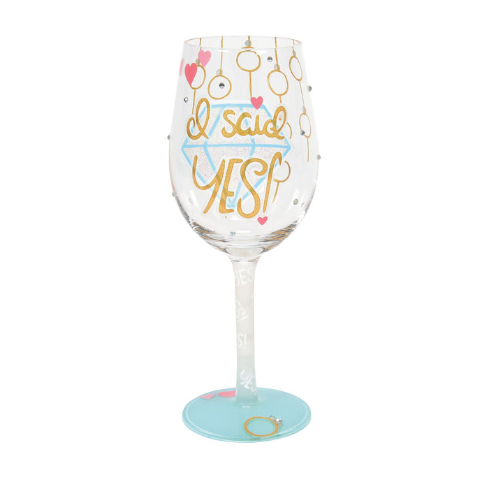 I Said Yes Wine Glass