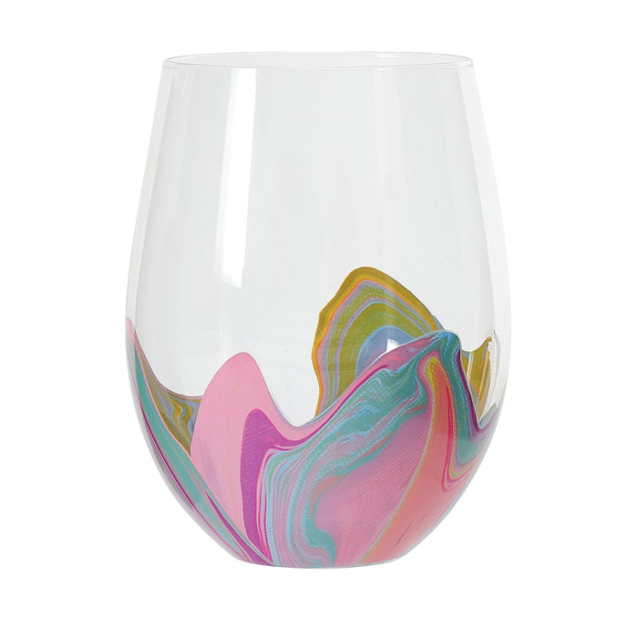 Blue Groove Wine Glass