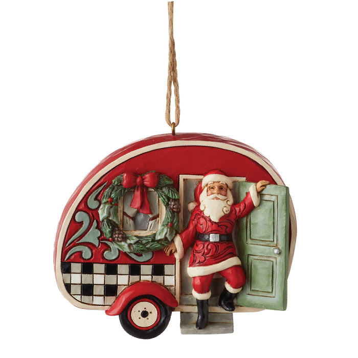 HG Santa in Plaid Camper Orn