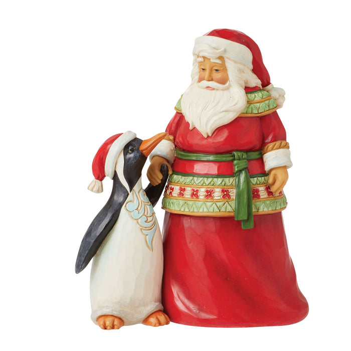 Pint Sized Santa with Penguin