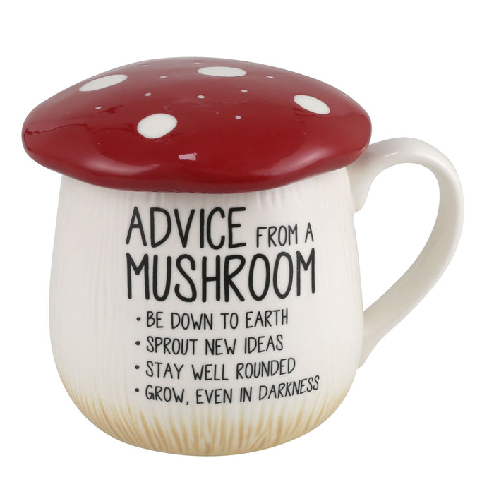 Sculpted Mushroom Mug with Lid