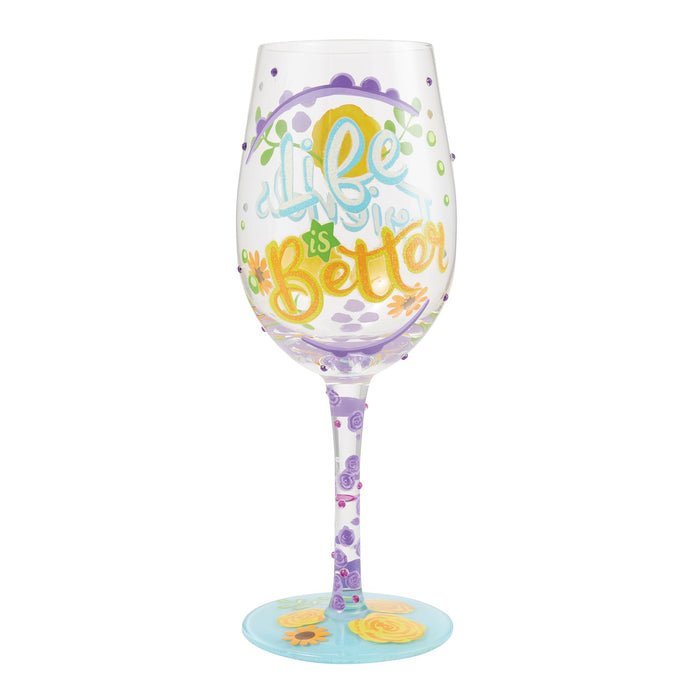 Life with Friends Wine Glass