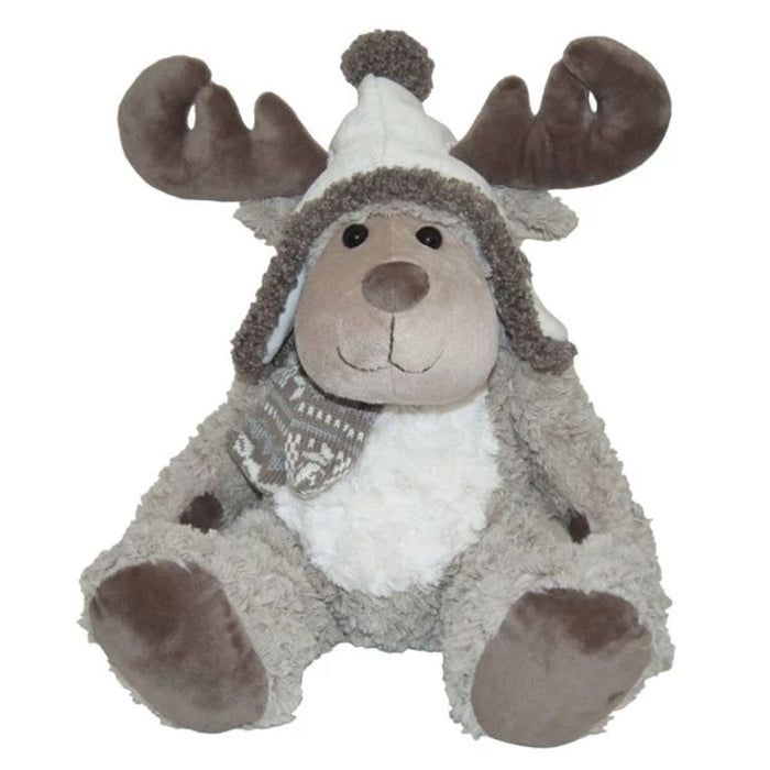 Brown Moose with Hat Scarf