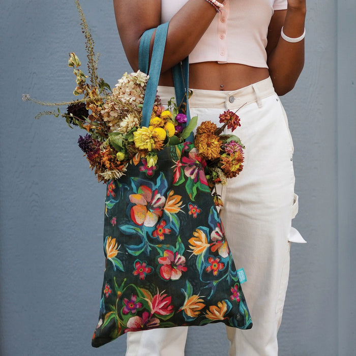 Moody Flowers Tote Bag