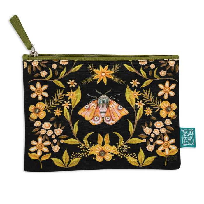 Moth (Black) Zip Pouch (Med)