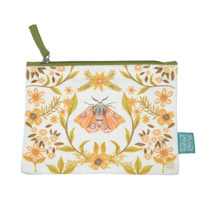 Moth (White) Zip Pouch (Med)