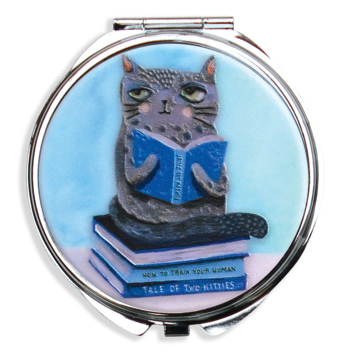 Cat & Books Pill Box